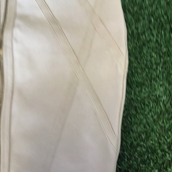 Nude Bandage Skirt with gold zipper - Picture 3 of 8